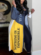 Patchwork-Hemd-Cardigan mit Buchstabendruck